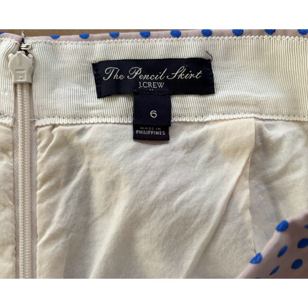 J.Crew The Pencil Skirt Polka Dot Size 6 Career Office Classic Preppy Minimalist - Picture 5 of 9